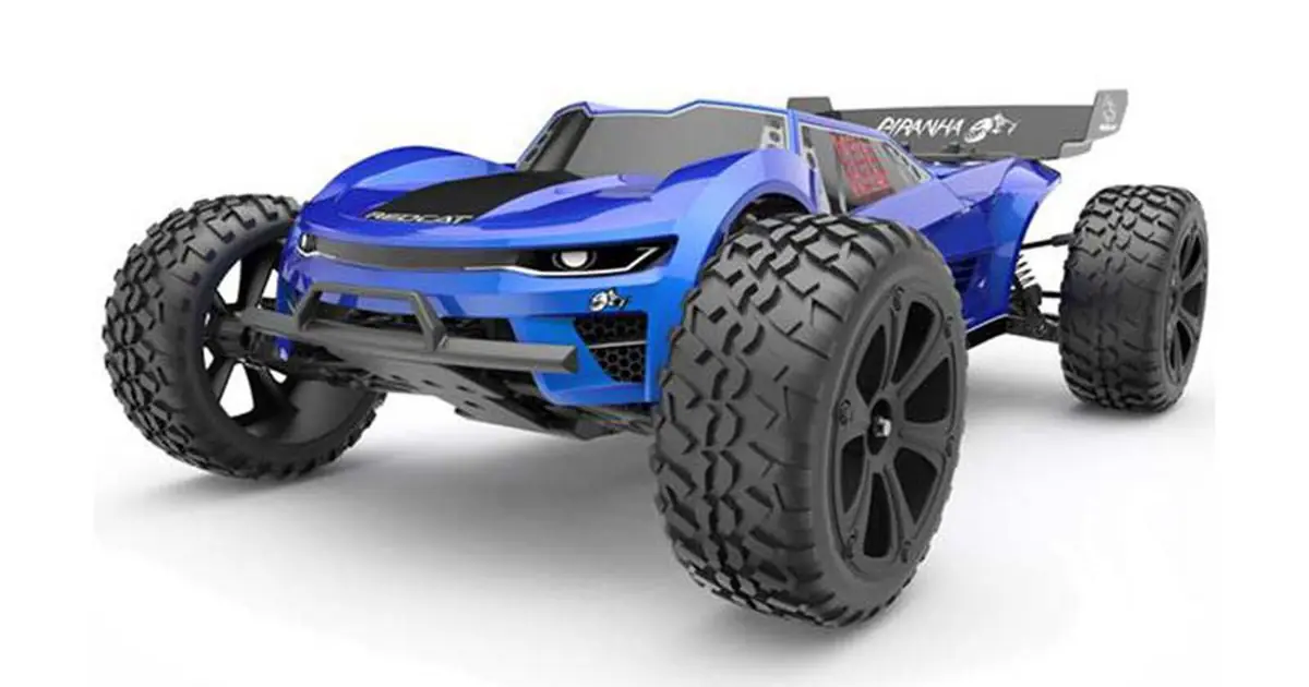 First choice of cheap RC cars. Redcat Piranha TR10 2WD truggy ready to run.